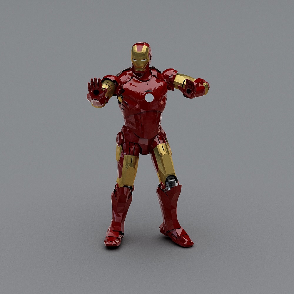Iron Man Low Poly 3D Model