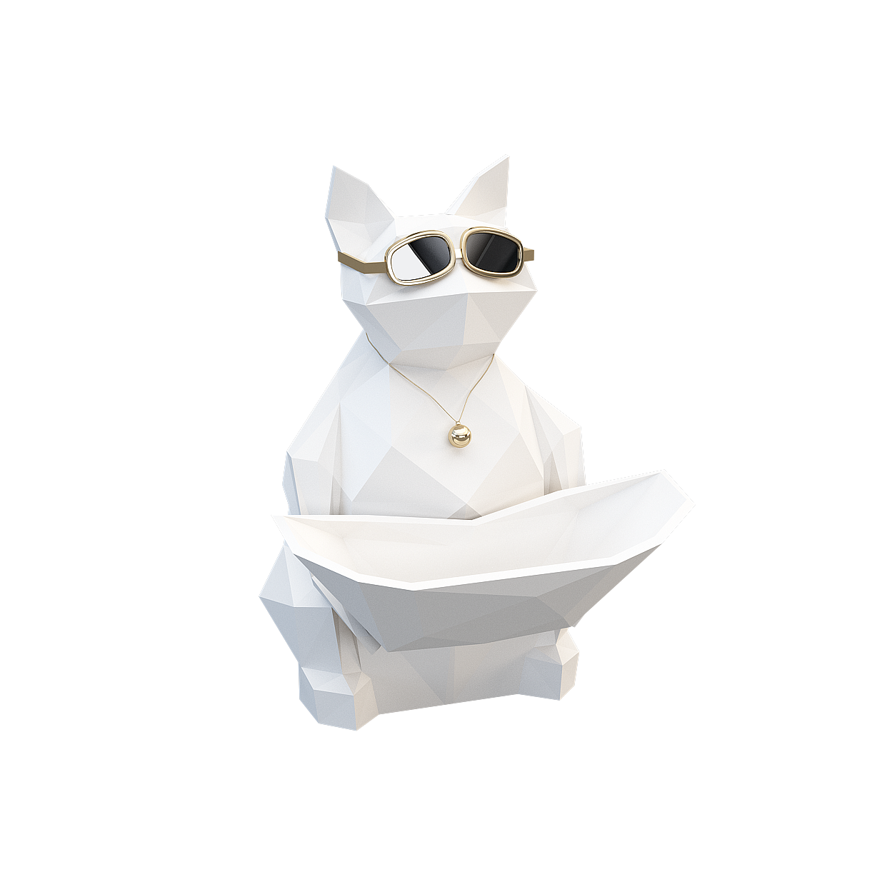 Stylish Low-Polygon Cat 3D Model – Modern Character Design