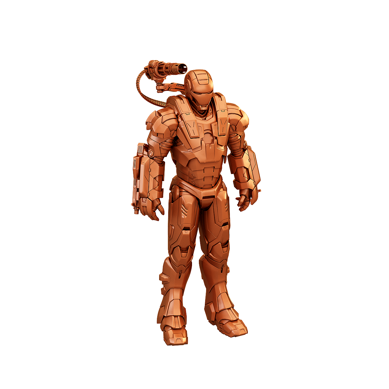 Futuristic Mech Warrior 3D Model – Low-Poly Metallic Design