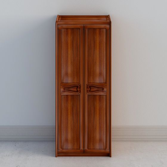 Vintage Wooden Wardrobe 3D model