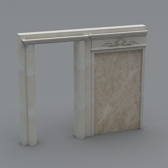 Elegant Roman Column Door Frame 3D model