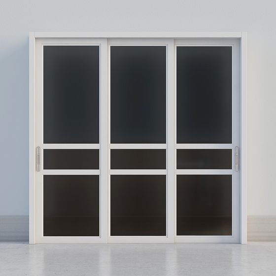 Modern Glass Sliding Door 3D model