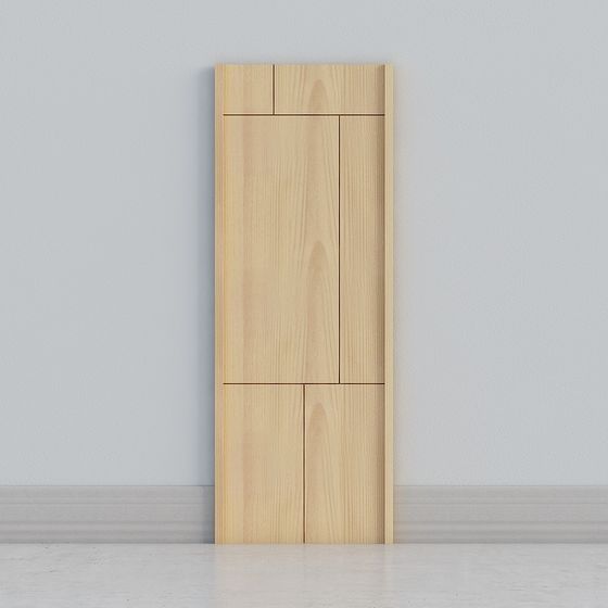 Elegant Wooden Door 3D model for Contemporary Spaces