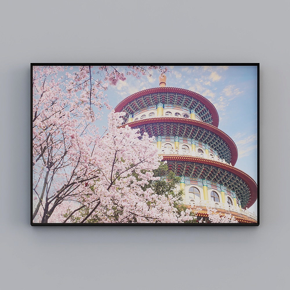 Baxter Good Japanese Landscape Decoration Painting Japanese Style Mount Fuji Hanging Painting Day Food Shop House and Wind Mural bmln-jc-3