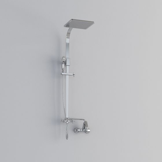 Futuristic Low-Polygon Shower System 3D model