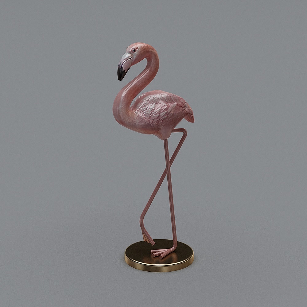 Pink Flamingo on the Beach 3D model