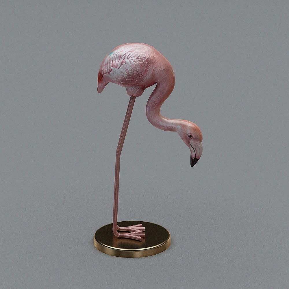 Elegant Pink Flamingo 3D model