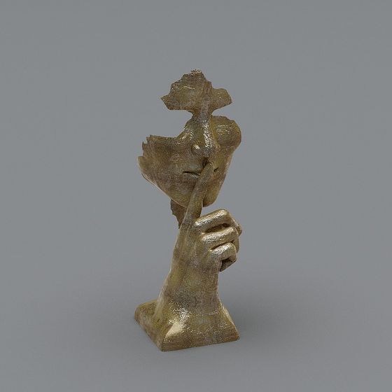 Abstract Thinker 3D model - Low Poly High Detail