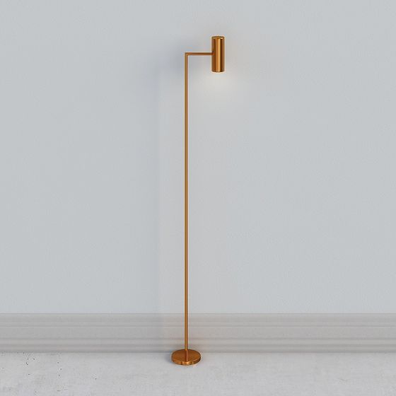 Elegant Golden Floor Lamp 3D model