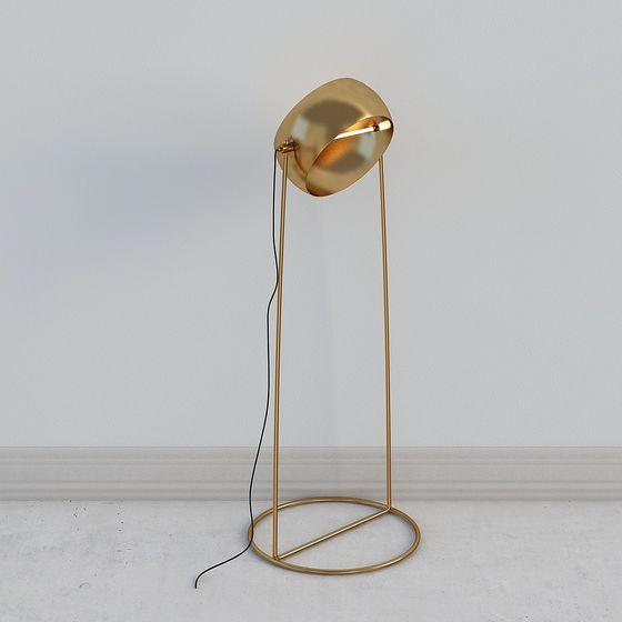 Elegant Gold Floor Lamp 3D model