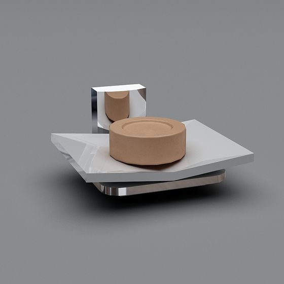 Floating Geometric 3D Model Design