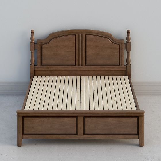 Vintage Low-Polygon Bed Frame 3D model