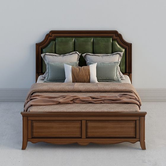 Stylish Low-Polygon 3D Bed Model for Contemporary Spaces