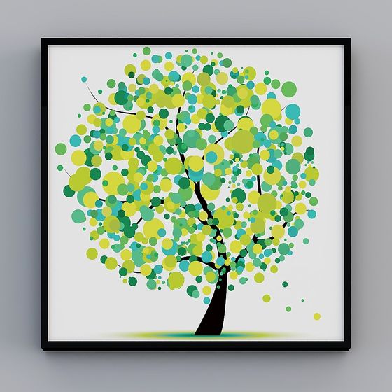 Vibrant Low-Polygon Tree 3D model