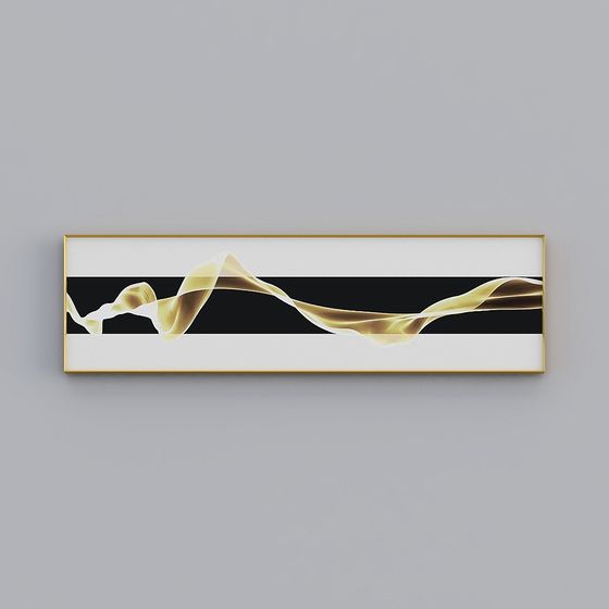 Elegant Gold Flowing Art 3D model