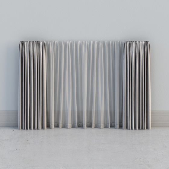 Stylish Low-Polygon Curtain 3D Model for Modern Interiors