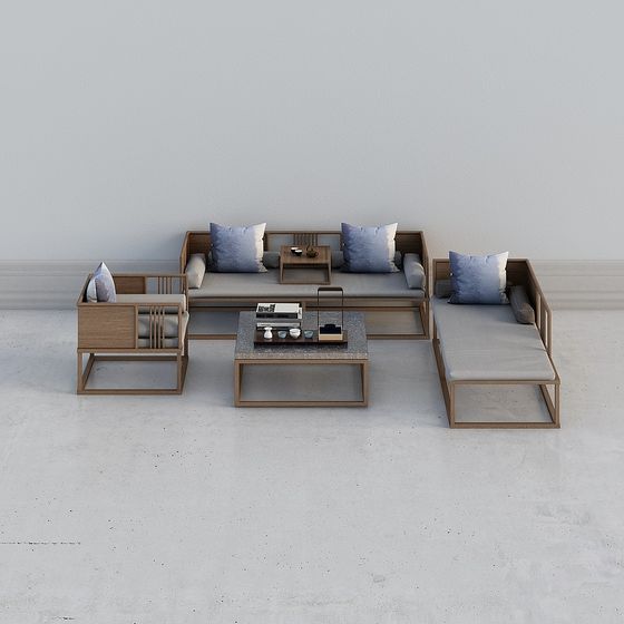 Modern Minimalist Furniture Set 3D Model