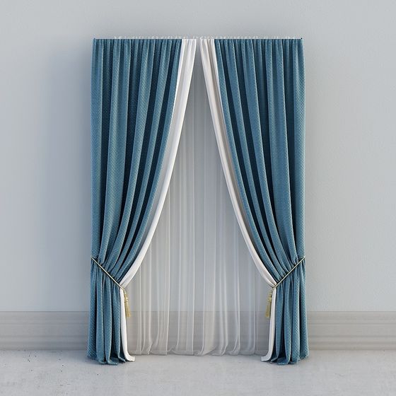 Elegant Low Poly Curtain 3D model
