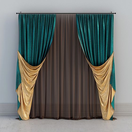 Elegant Curtains 3D model for Luxurious Spaces