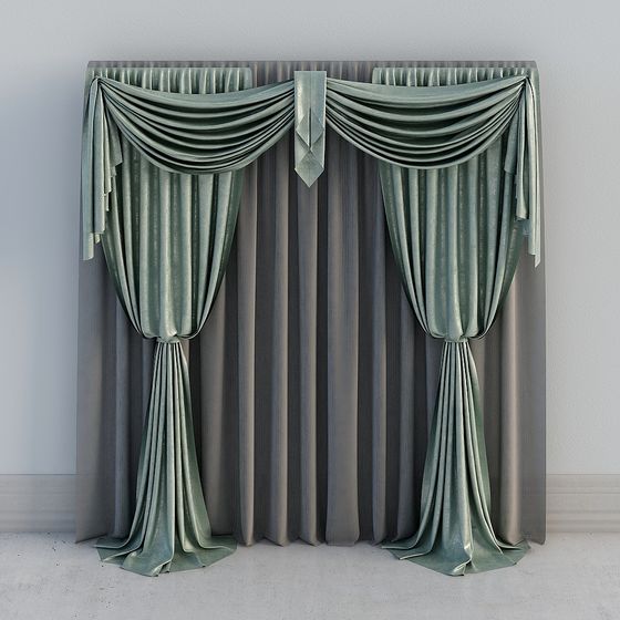 Elegant Low-Poly Curtain 3D Model for Modern Interiors