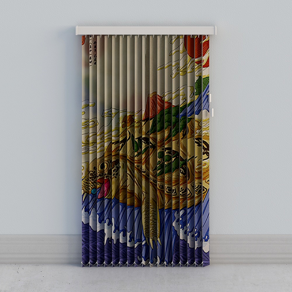 Japanese-style fuchsian painted fabric curtains (8)