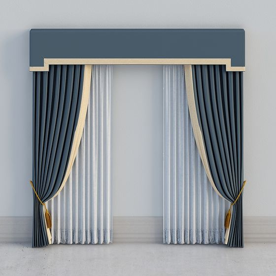 Elegant Low-Poly Curtain 3D model for Modern Interiors
