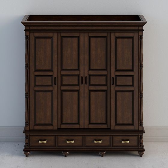 Classic Wardrobe 3D model - Perfect Fusion of Vintage and Modern