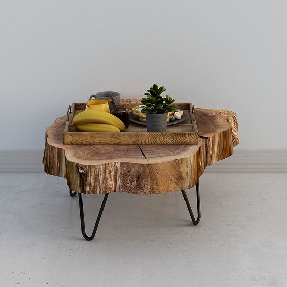 Natural Stump Coffee Table 3D model