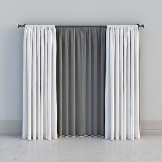 Stylish Low-Poly Curtain 3D Model