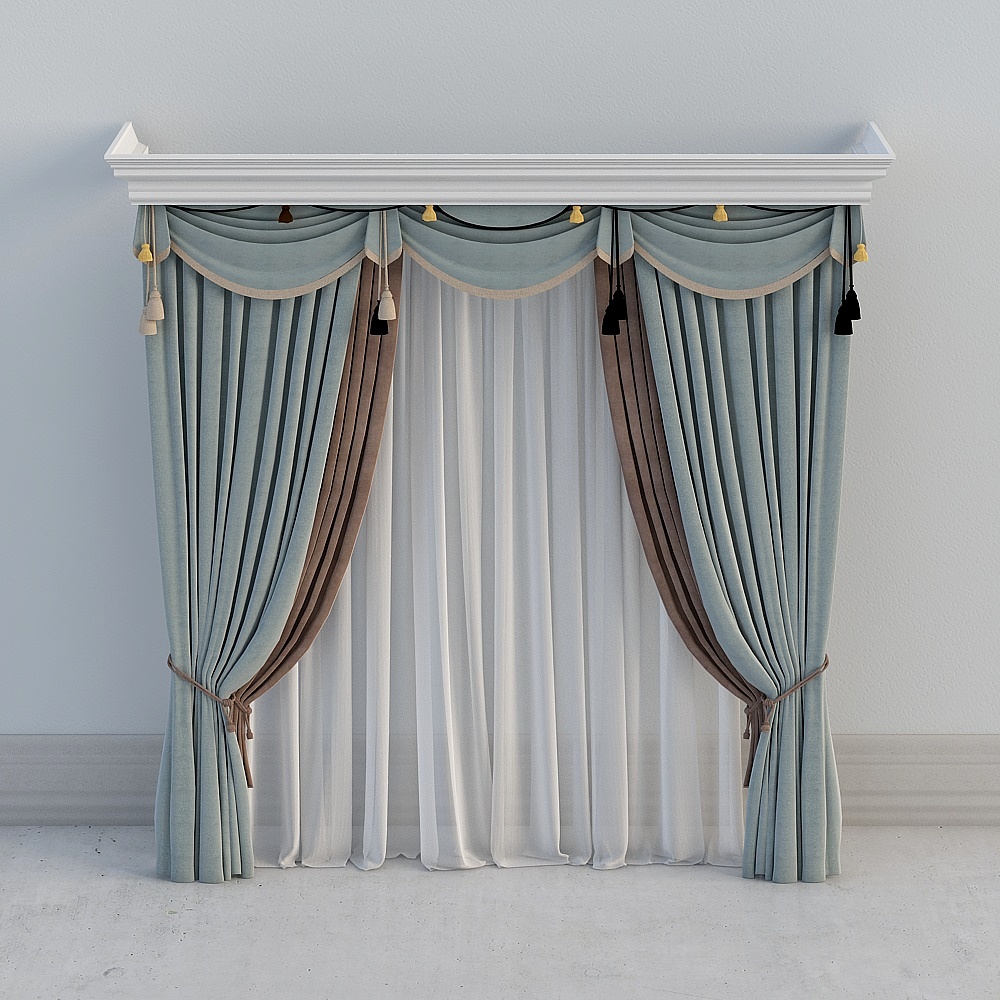 European neoclassical light luxury curtains 1