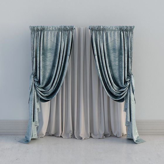Elegant Low-Poly Curtain 3D model for Modern Interiors
