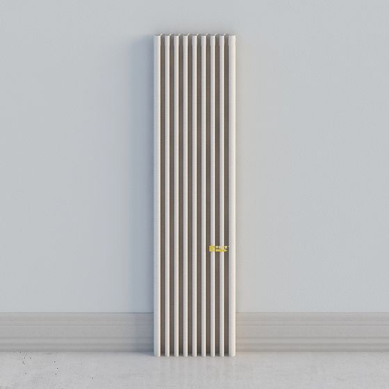 Stylish Low-Poly Striped Screen 3D model for Interiors