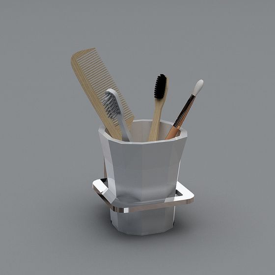Modern Minimalist Bathroom Storage Cup Set 3D model