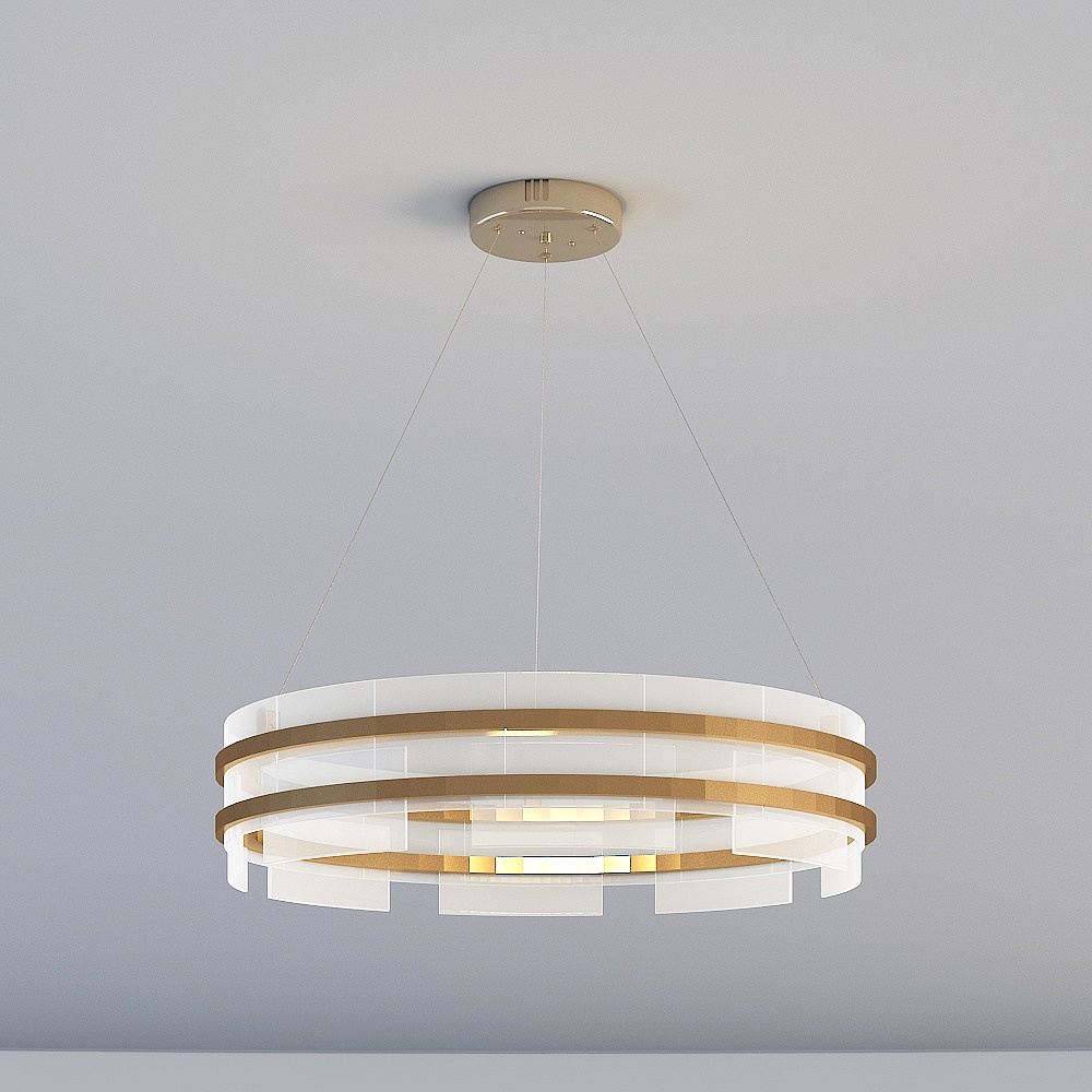 Elegant Ring Light Pendant 3D model