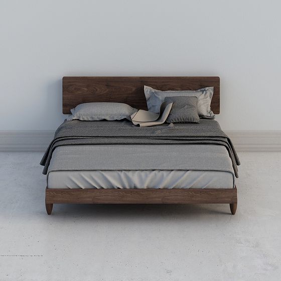 Modern Low-Poly Bed Frame 3D model