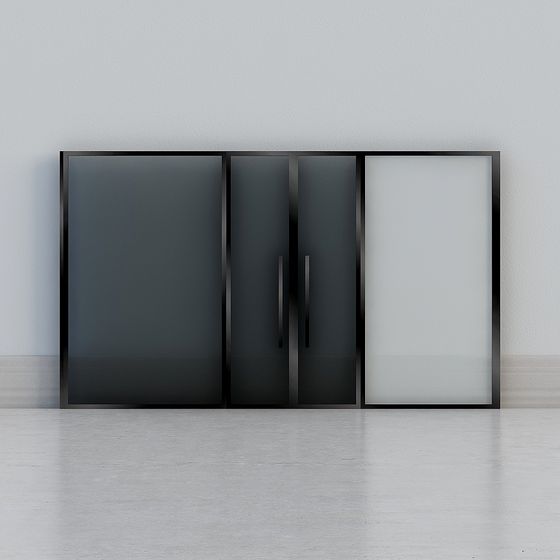 현대 어두운 유리 칸막이 문