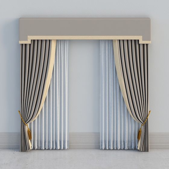 Chic 3D Curtain Model for Contemporary Spaces