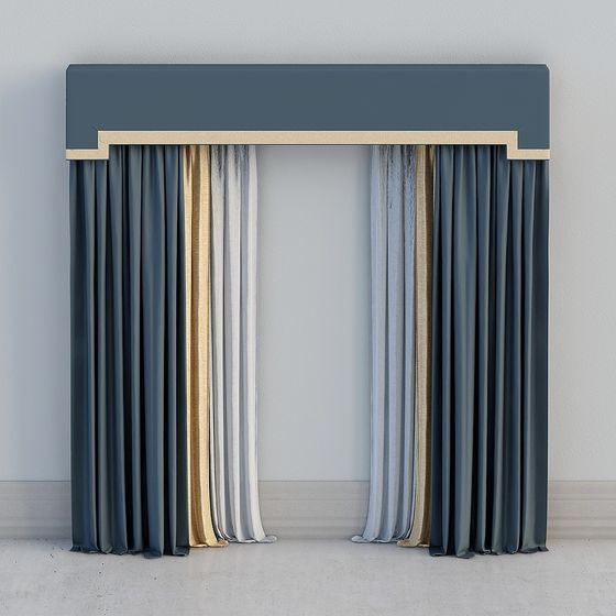 Stylish 3D Curtain Model for Creative Spaces