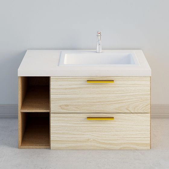Modern Minimalist Bathroom Vanity 3D model