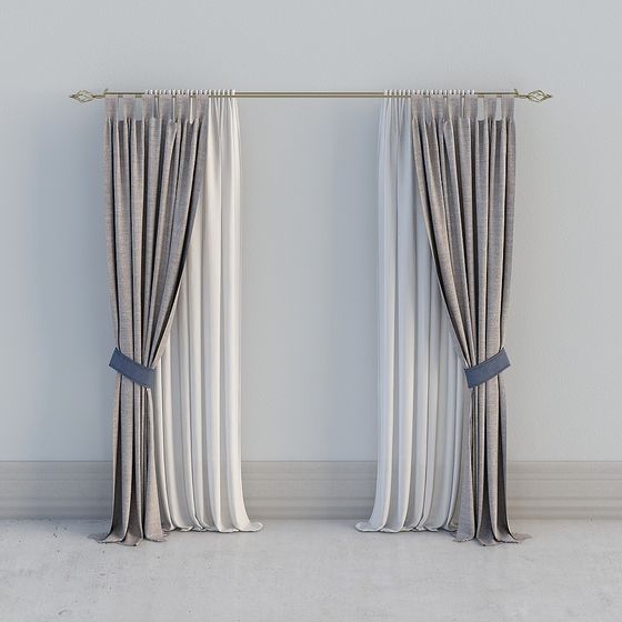 Luxe Curtains 3D model for Elegant Interiors