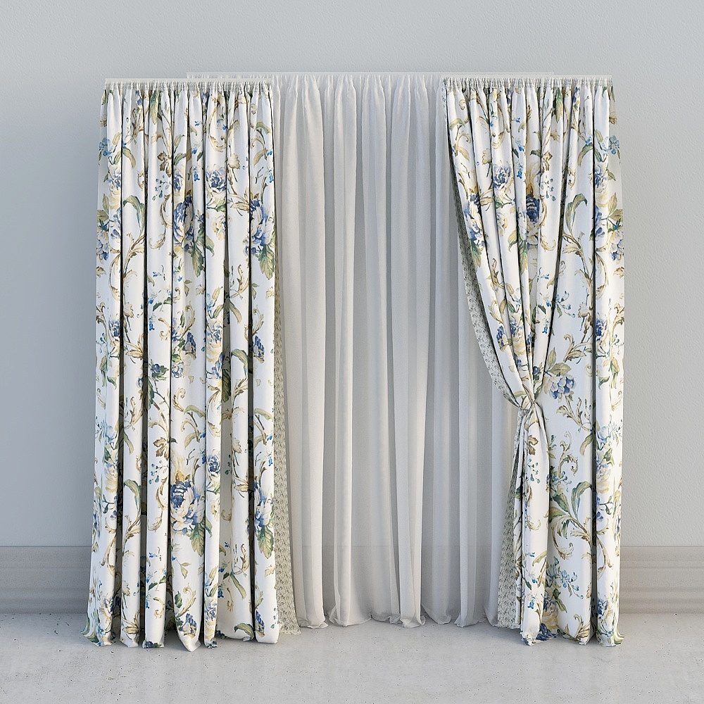 Modern pastoral floor-to-ceiling curtains 2