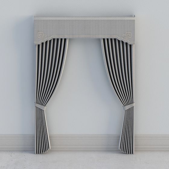 Elegant Low-Poly Curtain 3D Model