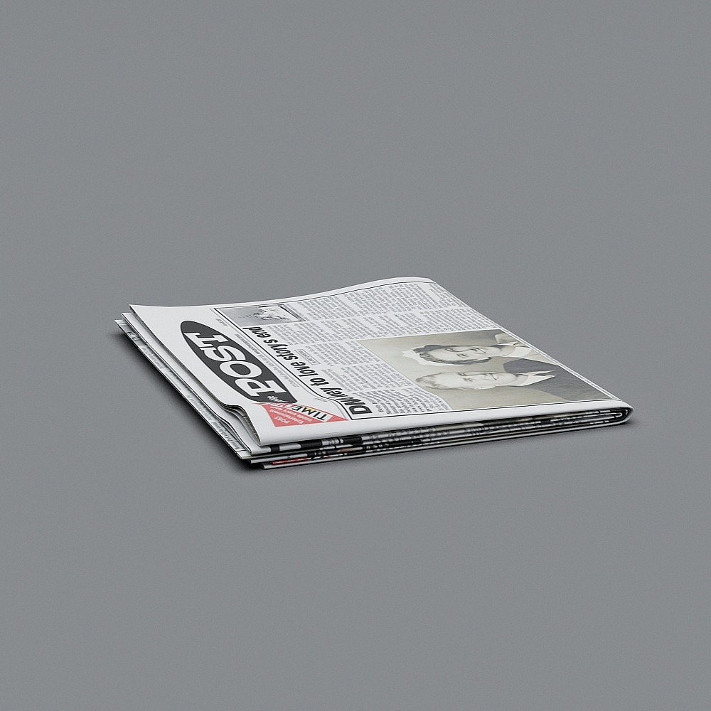Folded Newspaper 3D Model