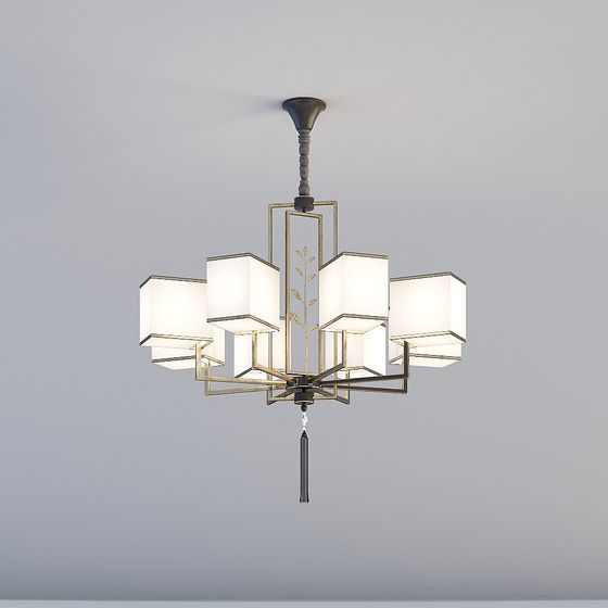 Elegant Low-Poly Chandelier 3D model