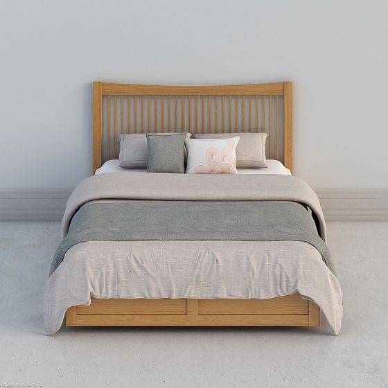 Stylish Low Polygon Bed Frame 3D model