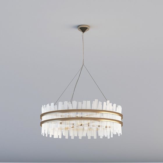 Elegant Low-Poly Chandelier 3D model