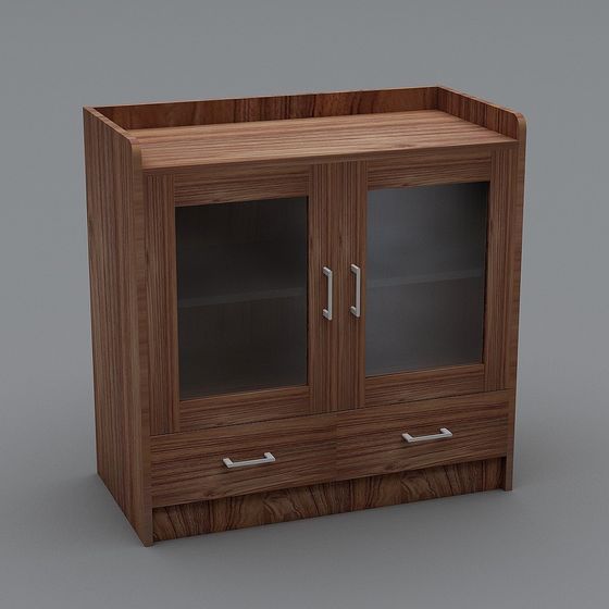 Stylish Low-Poly Cabinet 3D model