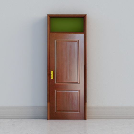 Stylish Low-Poly Wooden Door 3D Model