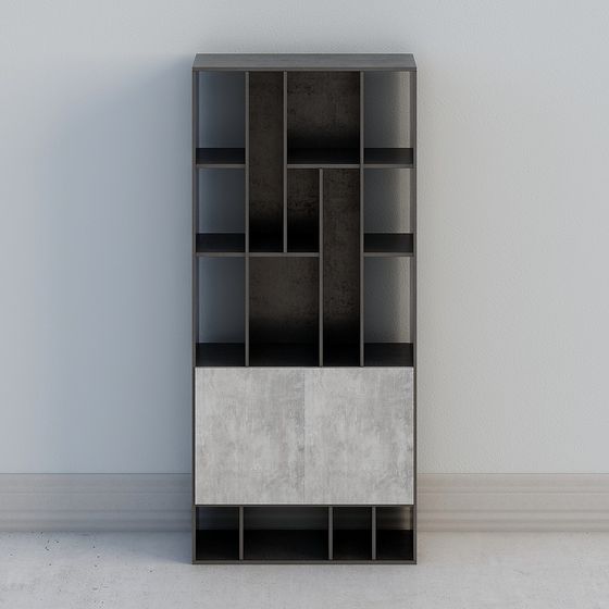 Minimalist Industrial Bookshelf 3D model for Urban Spaces