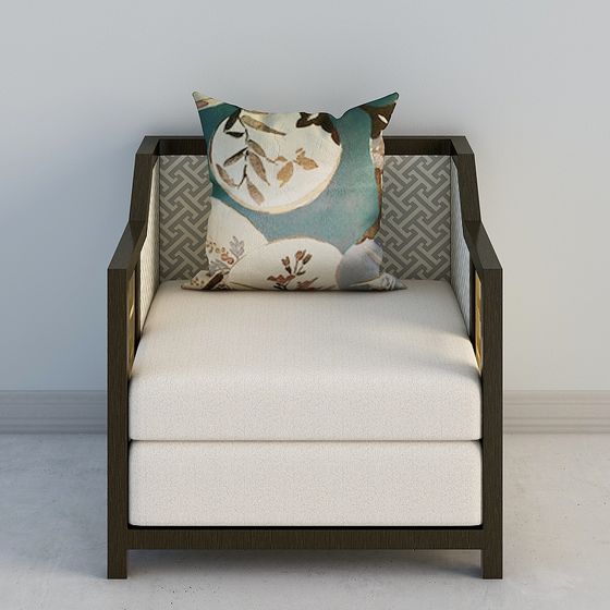 Cozy Corner Chair 3D model for Modern Interiors